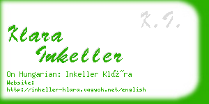 klara inkeller business card